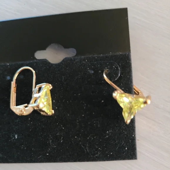 925 sterling silver earrings w Citrine stone - Picture 1 of 4
